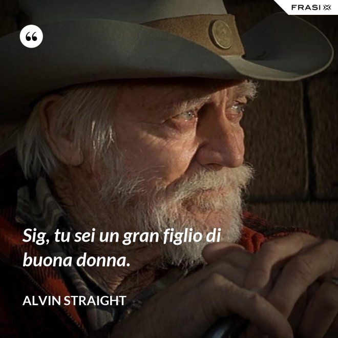 Sig, tu sei un gran figlio di buona donna. - Alvin Straight