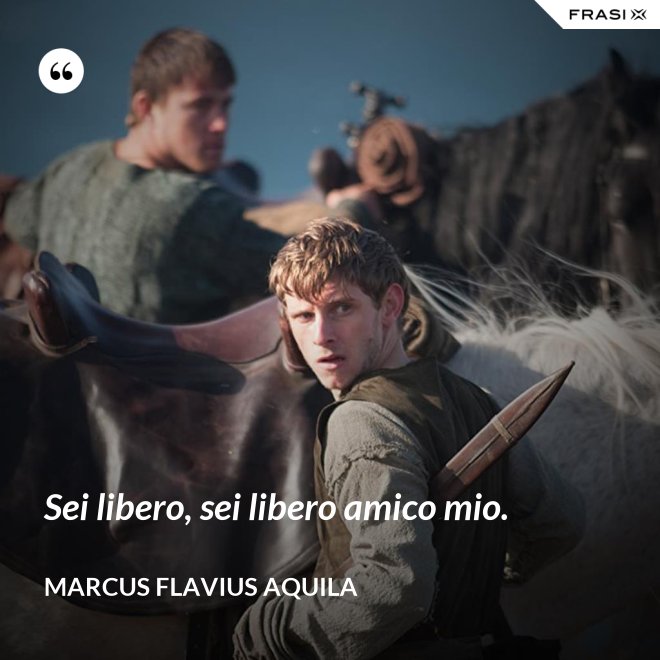 Sei libero, sei libero amico mio. - Marcus Flavius Aquila