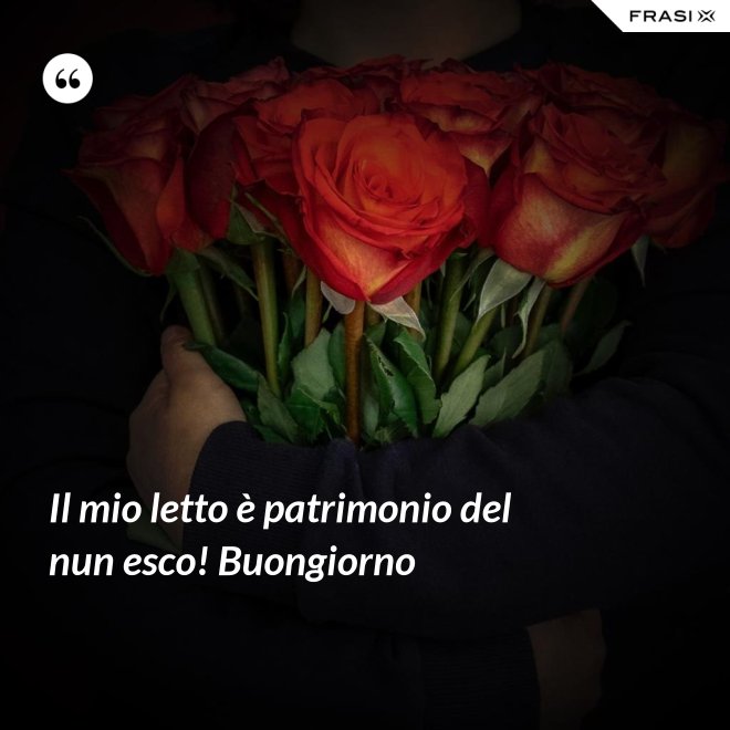 Il mio letto è patrimonio del nun esco! Buongiorno - Anonimo