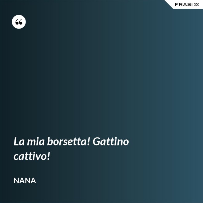 La mia borsetta! Gattino cattivo! - Nana
