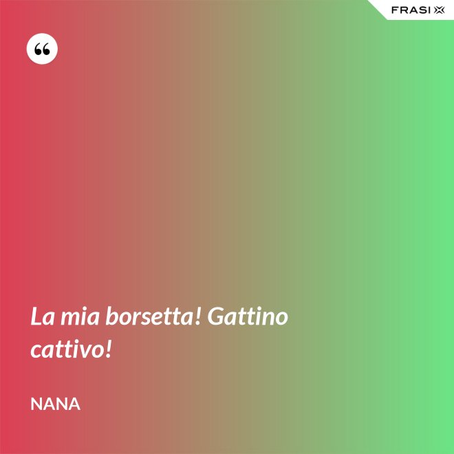 La mia borsetta! Gattino cattivo! - Nana