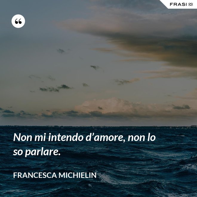 Non mi intendo d’amore, non lo so parlare. - Francesca Michielin