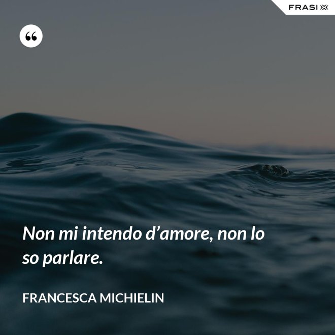 Non mi intendo d’amore, non lo so parlare. - Francesca Michielin
