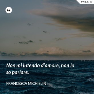 Non mi intendo d’amore, non lo so parlare. - Francesca Michielin