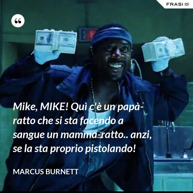 Mike, MIKE! Quì c'è un papà-ratto che si sta facendo a sangue un mamma-ratto.. anzi, se la sta proprio pistolando! - Marcus Burnett
