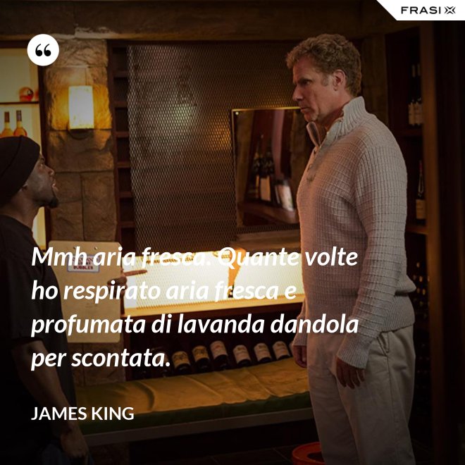 Mmh aria fresca. Quante volte ho respirato aria fresca e profumata di lavanda dandola per scontata. - James King