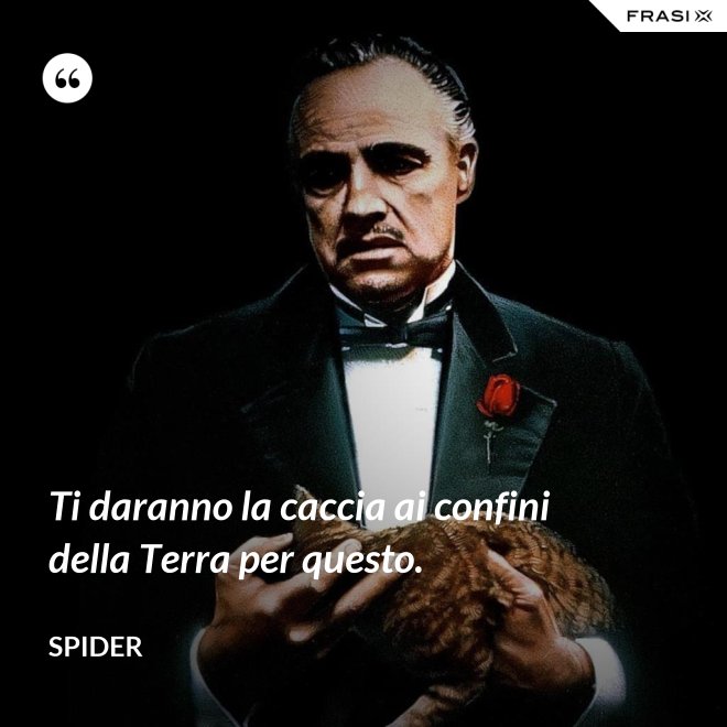 Ti daranno la caccia ai confini della Terra per questo. - Spider