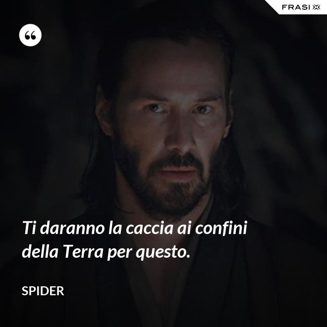 Ti daranno la caccia ai confini della Terra per questo. - Spider