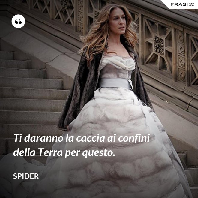 Ti daranno la caccia ai confini della Terra per questo. - Spider