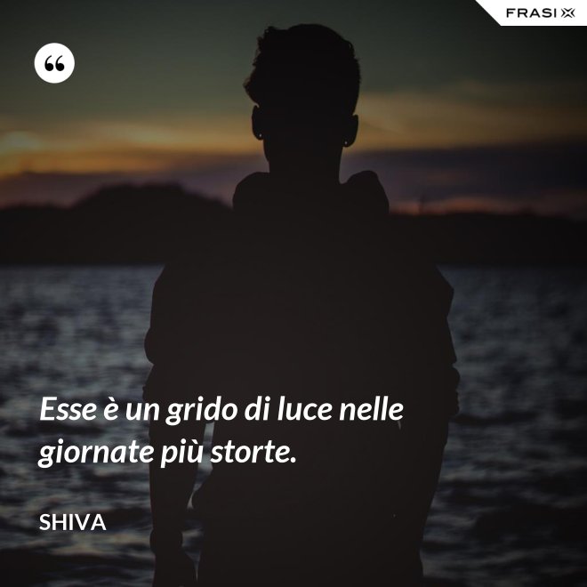 Esse è un grido di luce nelle giornate più storte. - Shiva