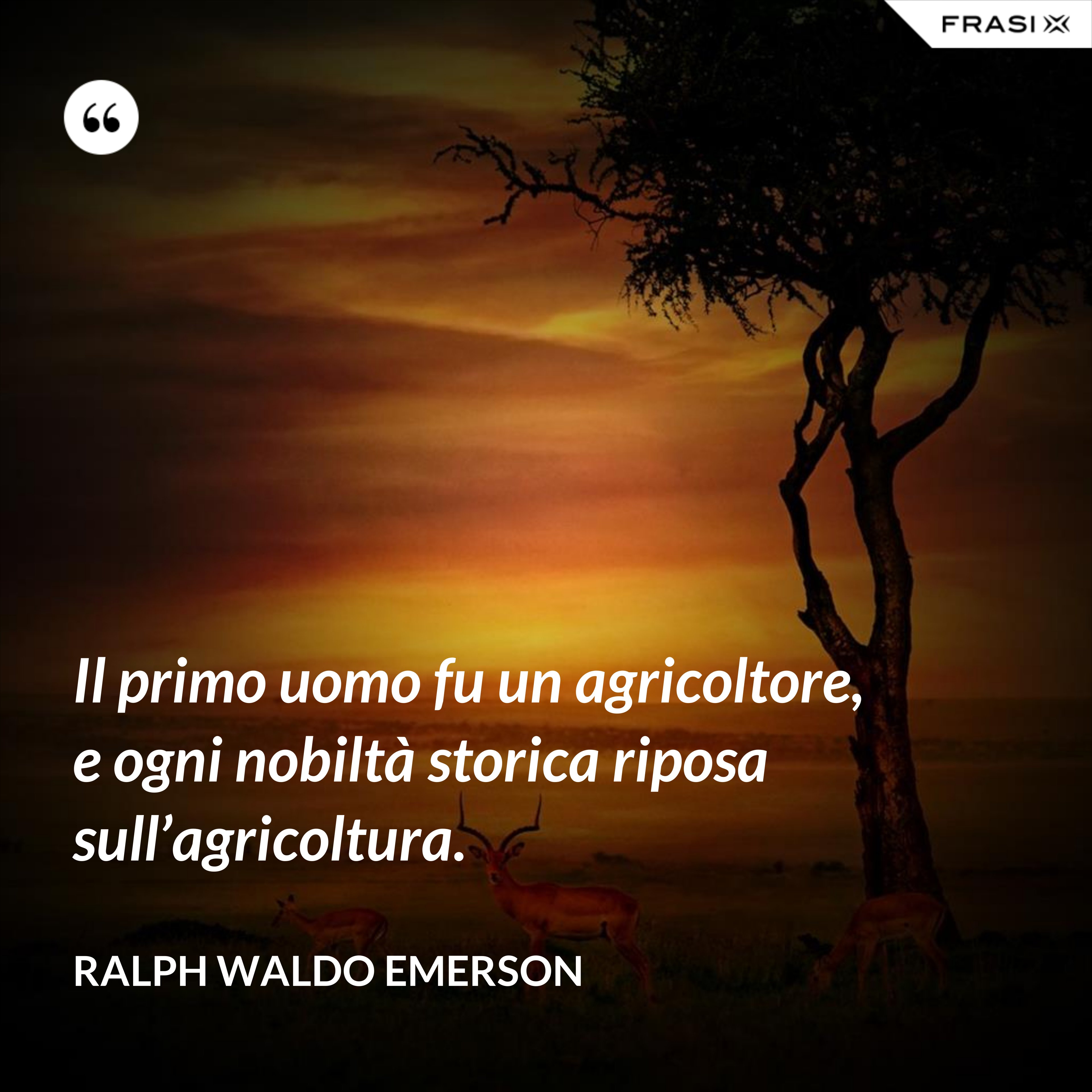 Il primo uomo fu un agricoltore, e ogni nobiltà storica riposa sull’agricoltura. - Ralph Waldo Emerson