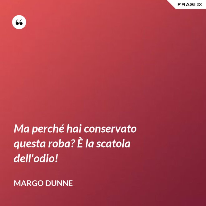 Ma perché hai conservato questa roba? È la scatola dell'odio! - Margo Dunne