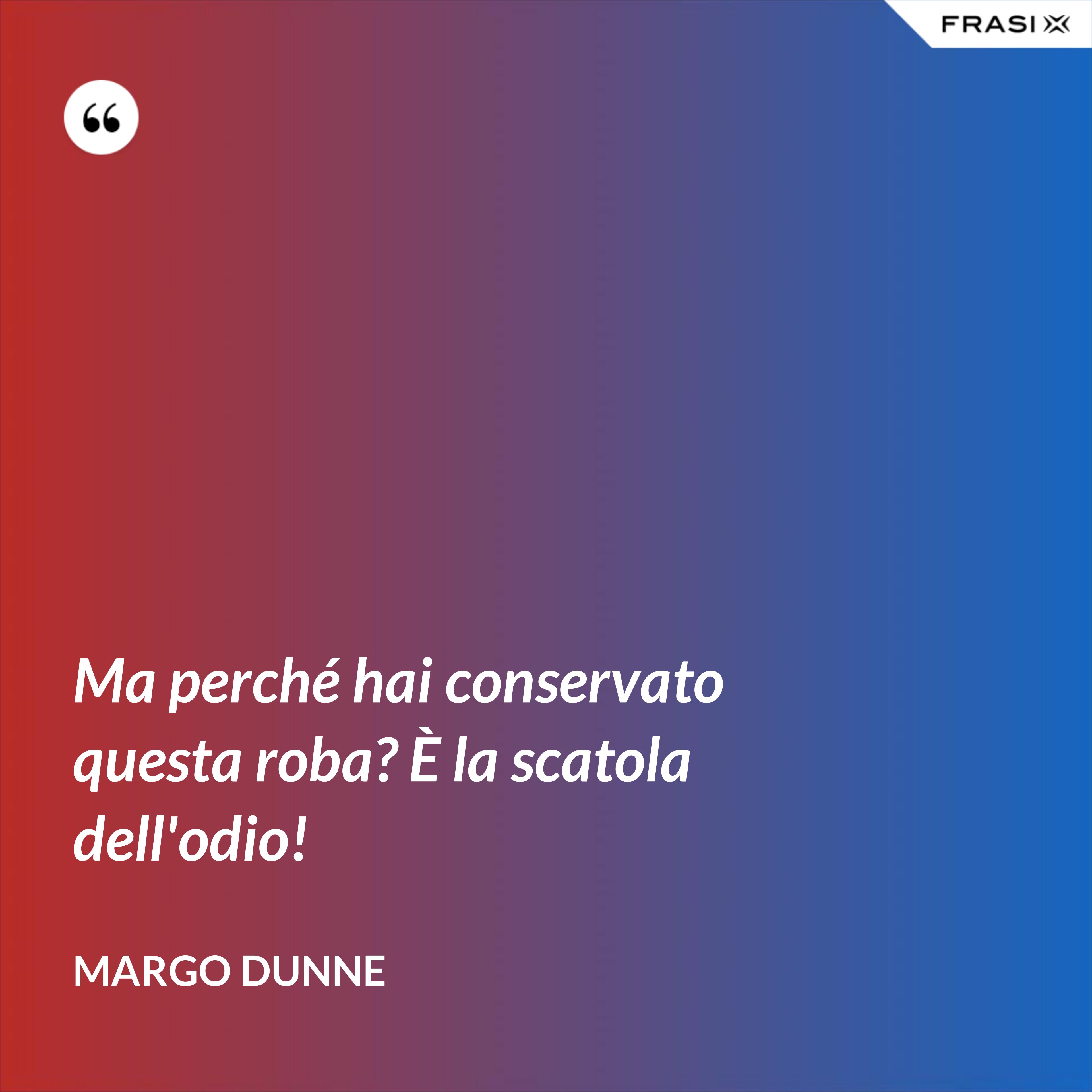 Ma perché hai conservato questa roba? È la scatola dell'odio! - Margo Dunne