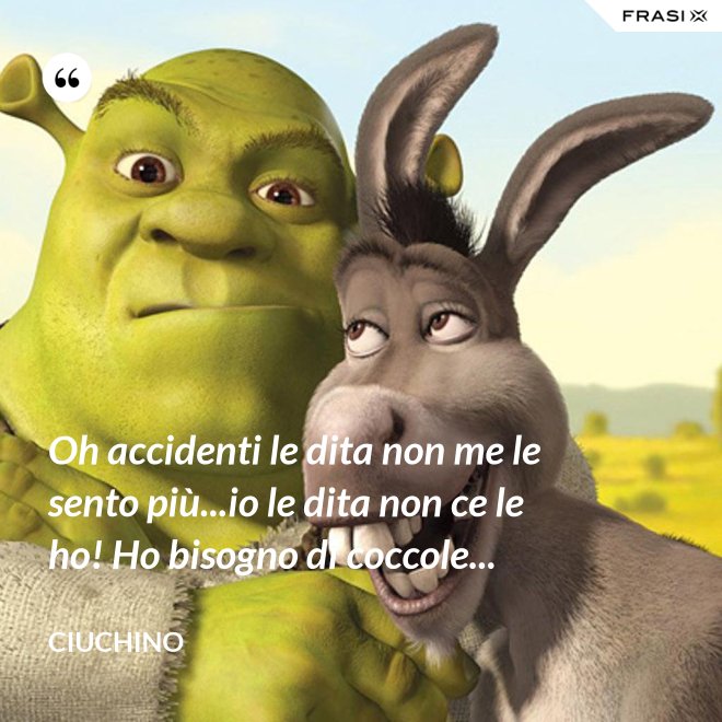 Oh accidenti le dita non me le sento più...io le dita non ce le ho! Ho bisogno di coccole... - Ciuchino