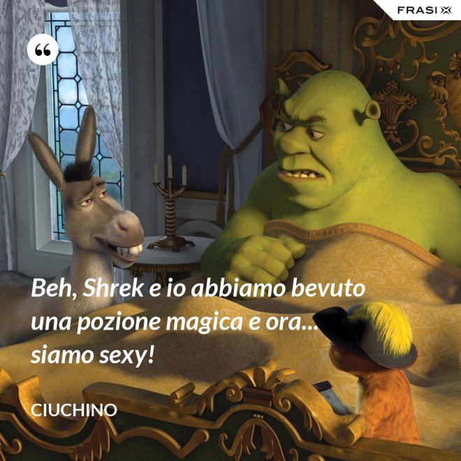 Beh, Shrek e io abbiamo bevuto una pozione magica e ora... siamo sexy! - Ciuchino