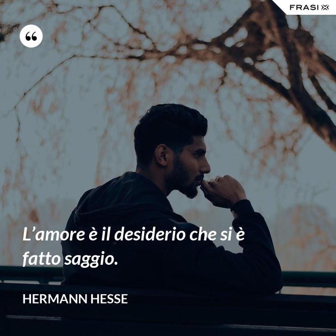 L’amore è il desiderio che si è fatto saggio. - Hermann Hesse