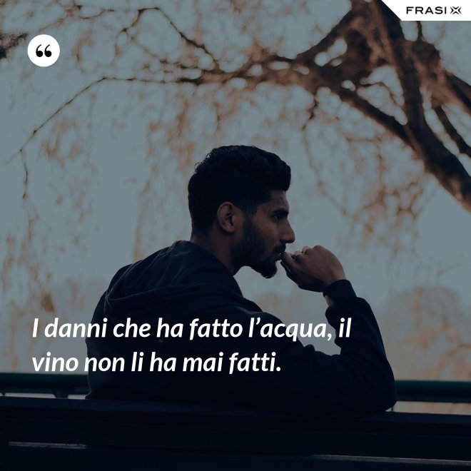 I danni che ha fatto l’acqua, il vino non li ha mai fatti. - Anonimo