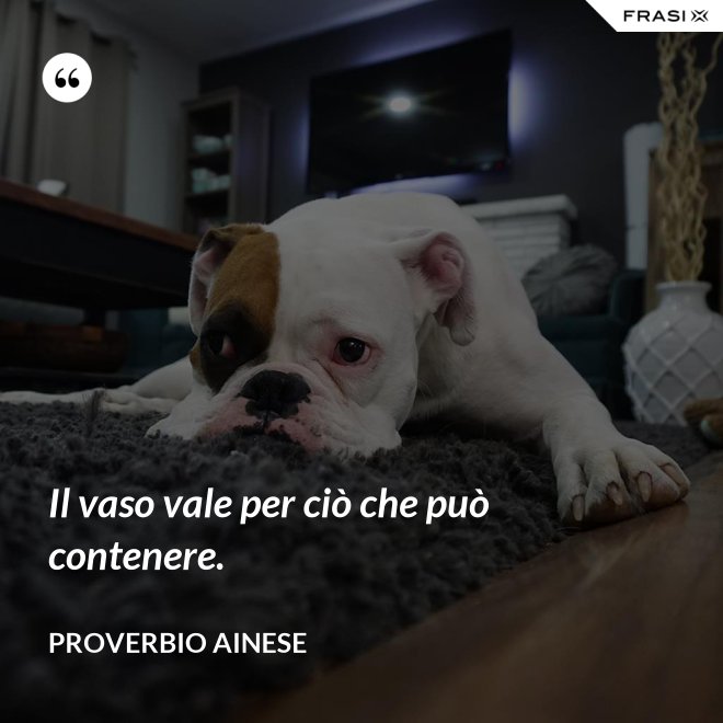Il vaso vale per ciò che può contenere. - Proverbio ainese