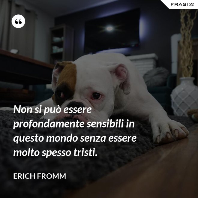 Non si può essere profondamente sensibili in questo mondo senza essere molto spesso tristi. - Erich Fromm