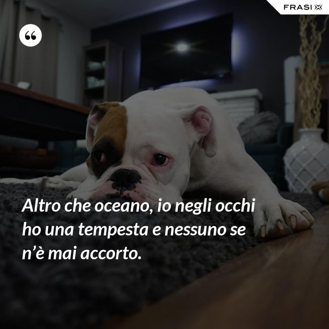 Altro che oceano, io negli occhi ho una tempesta e nessuno se n’è mai accorto. - Anonimo