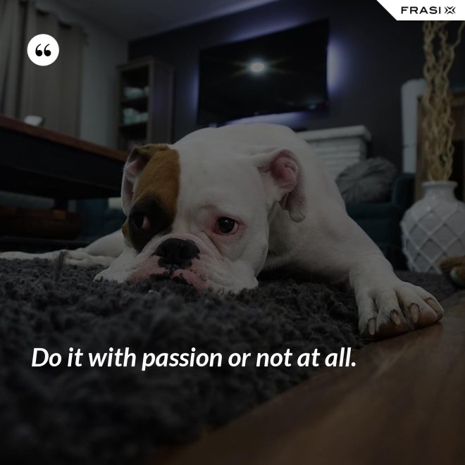 Do it with passion or not at all. - Anonimo