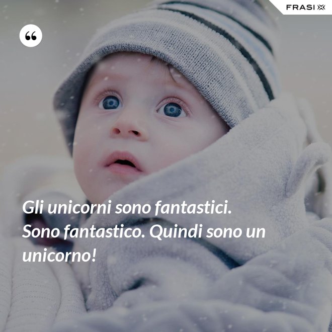 Gli unicorni sono fantastici. Sono fantastico. Quindi sono un unicorno! - Anonimo