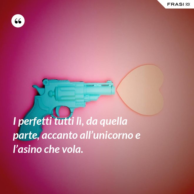 I perfetti tutti lì, da quella parte, accanto all’unicorno e l’asino che vola. - Anonimo