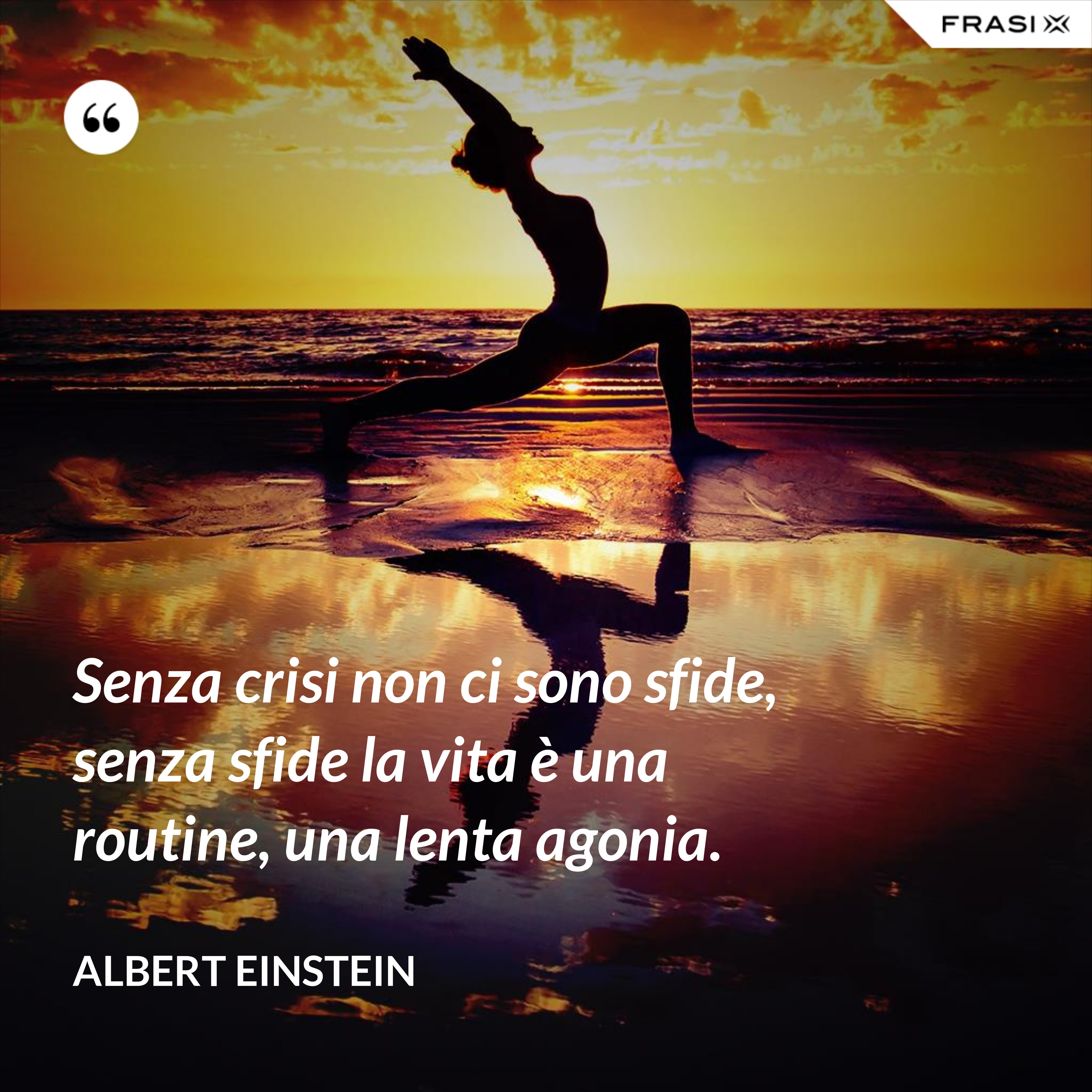 Senza crisi non ci sono sfide, senza sfide la vita è una routine, una lenta agonia. - Albert Einstein