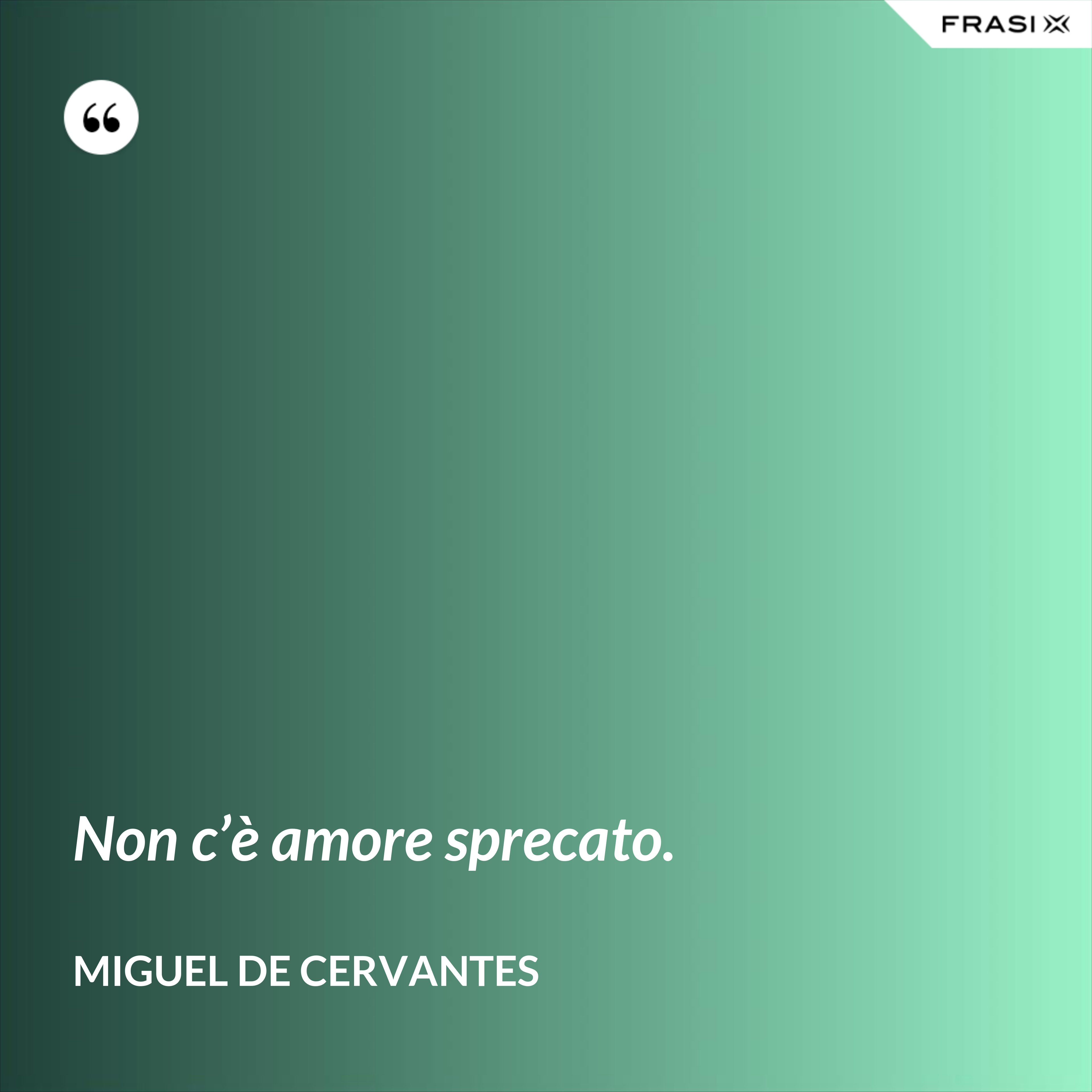 Non c’è amore sprecato. - Miguel de Cervantes
