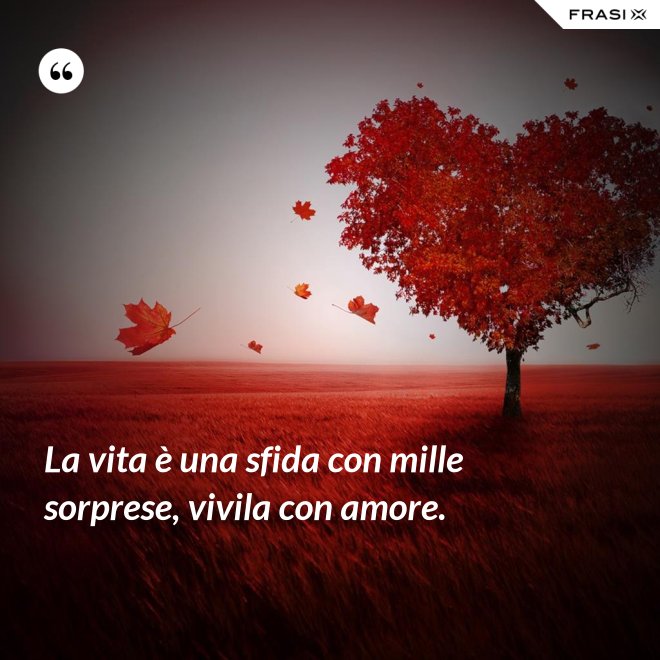 La vita è una sfida con mille sorprese, vivila con amore. - Anonimo