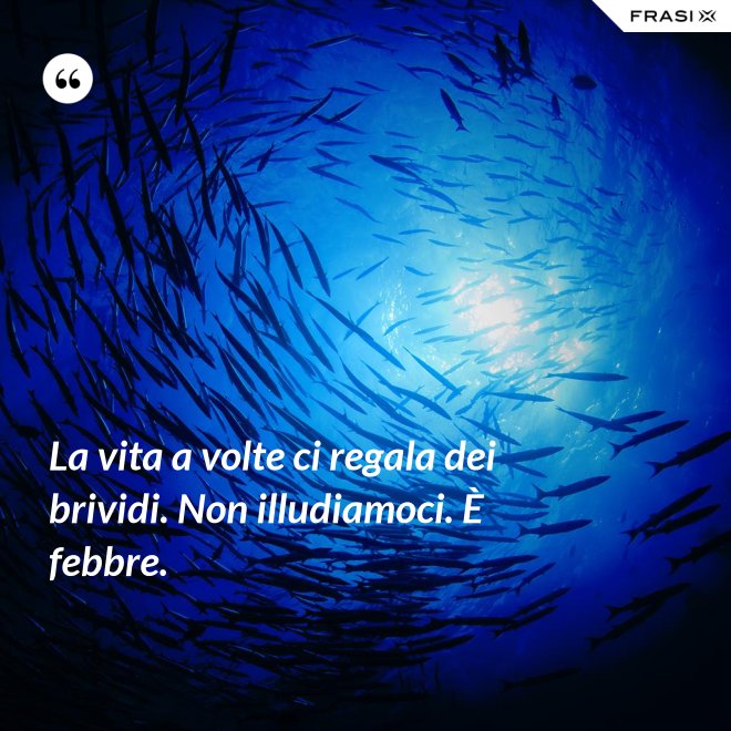 La vita a volte ci regala dei brividi. Non illudiamoci. È febbre. - Anonimo
