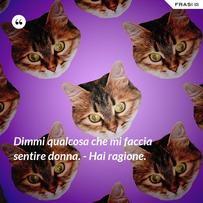 Dimmi qualcosa che mi faccia sentire donna. - Hai ragione. - Anonimo