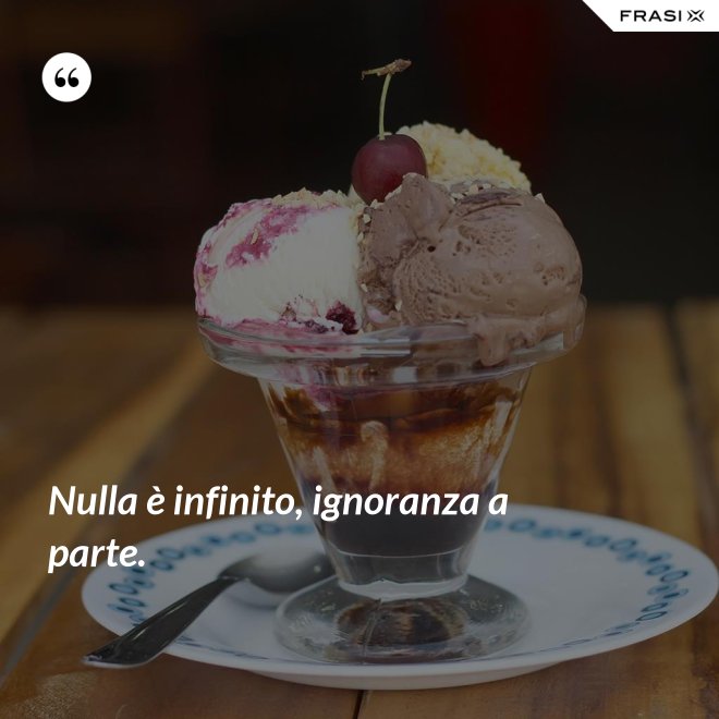 Nulla è infinito, ignoranza a parte. - Anonimo