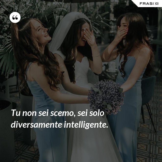 Tu non sei scemo, sei solo diversamente intelligente. - Anonimo