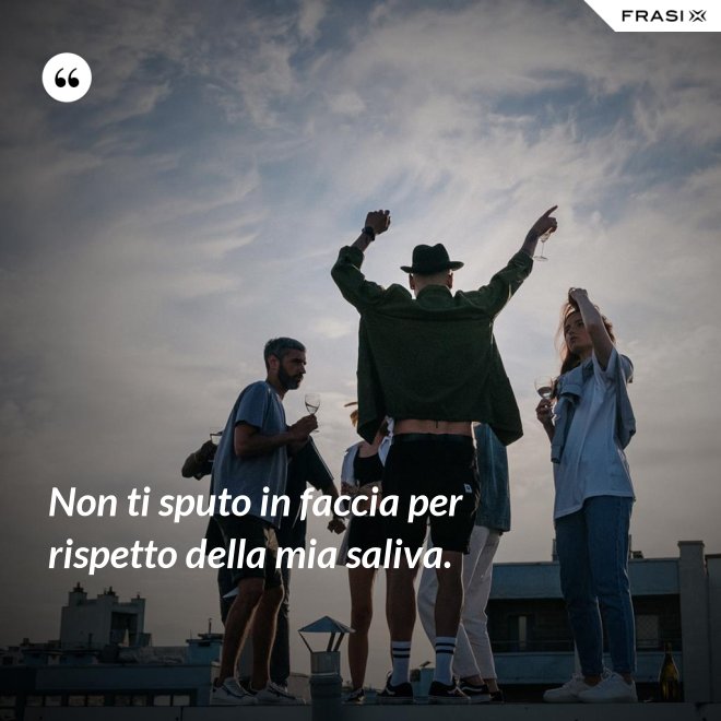 Non ti sputo in faccia per rispetto della mia saliva. - Anonimo
