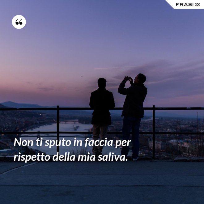 Non ti sputo in faccia per rispetto della mia saliva. - Anonimo
