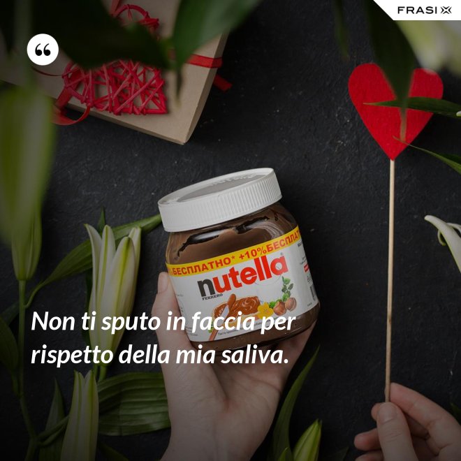 Non ti sputo in faccia per rispetto della mia saliva. - Anonimo