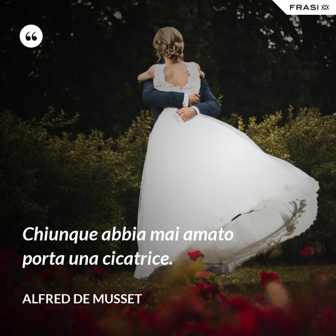 Chiunque abbia mai amato porta una cicatrice. - Alfred De Musset