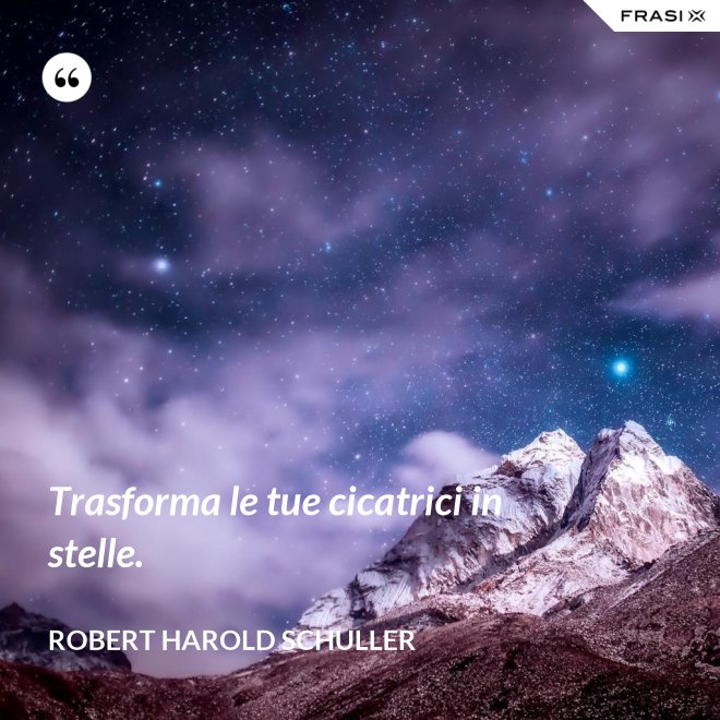 Trasforma le tue cicatrici in stelle. - Robert Harold Schuller