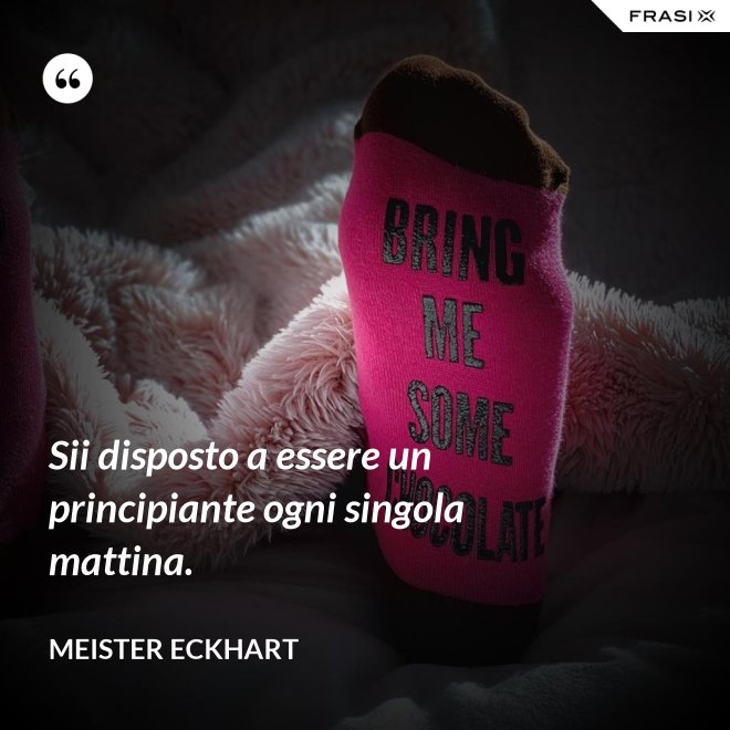 Sii disposto a essere un principiante ogni singola mattina. - Meister Eckhart