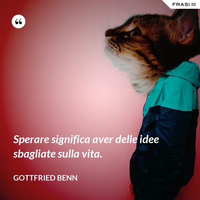 Sperare significa aver delle idee sbagliate sulla vita. - Gottfried Benn