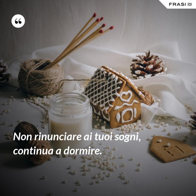 Non rinunciare ai tuoi sogni, continua a dormire. - Anonimo