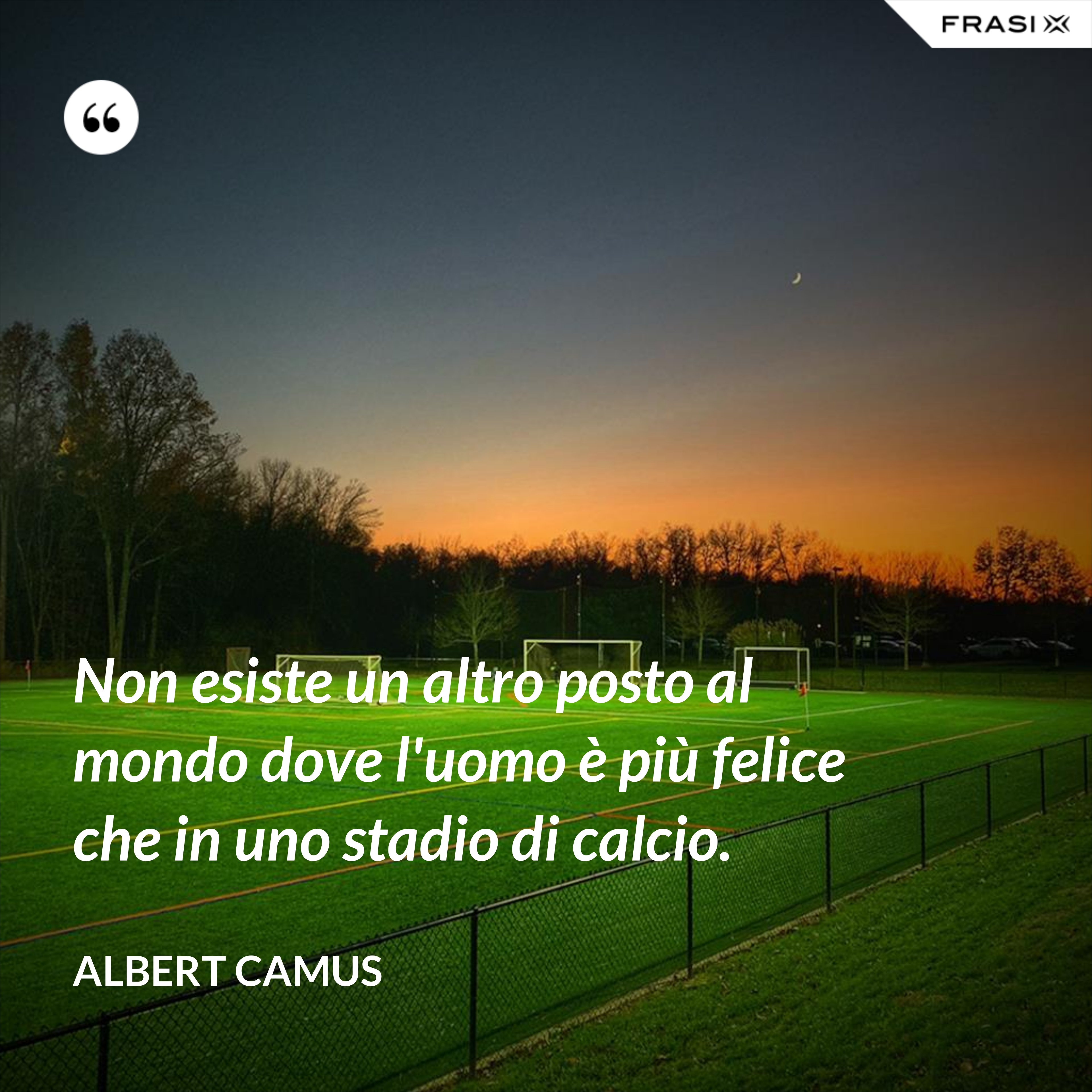 Non esiste un altro posto al mondo dove l'uomo è più felice che in uno stadio di calcio. - Albert Camus
