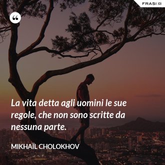 La vita detta agli uomini le sue regole, che non sono scritte da nessuna parte. - Mikhaïl Cholokhov