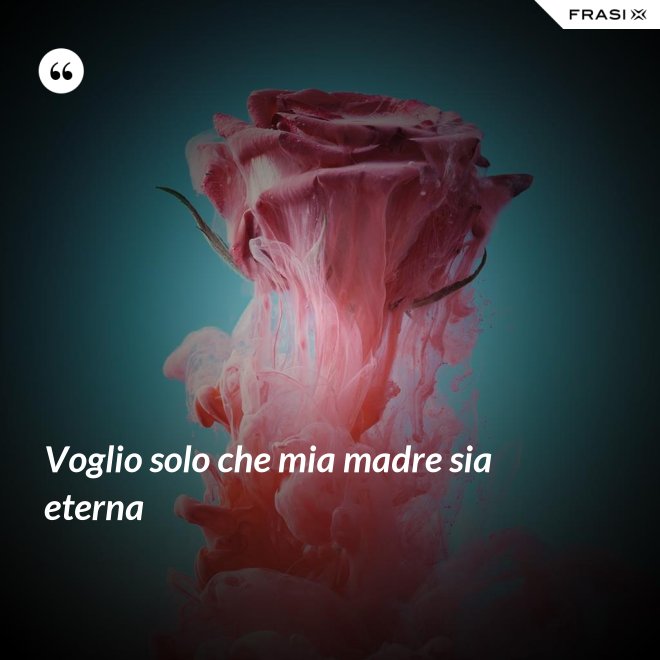 Voglio solo che mia madre sia eterna - Anonimo