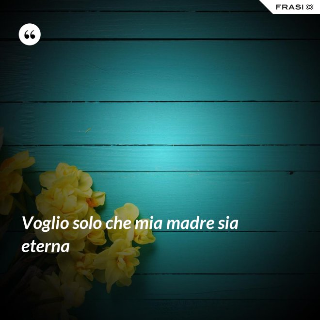 Voglio solo che mia madre sia eterna - Anonimo