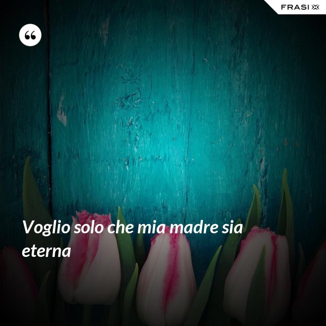 Voglio solo che mia madre sia eterna - Anonimo
