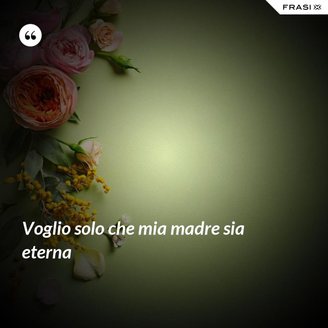 Voglio solo che mia madre sia eterna - Anonimo