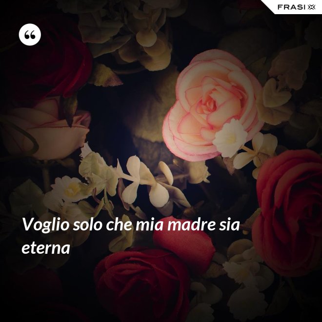 Voglio solo che mia madre sia eterna - Anonimo