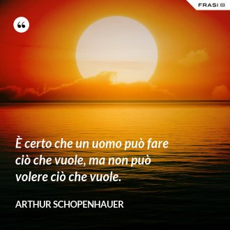 È certo che un uomo può fare ciò che vuole, ma non può volere ciò che vuole. - Arthur Schopenhauer
